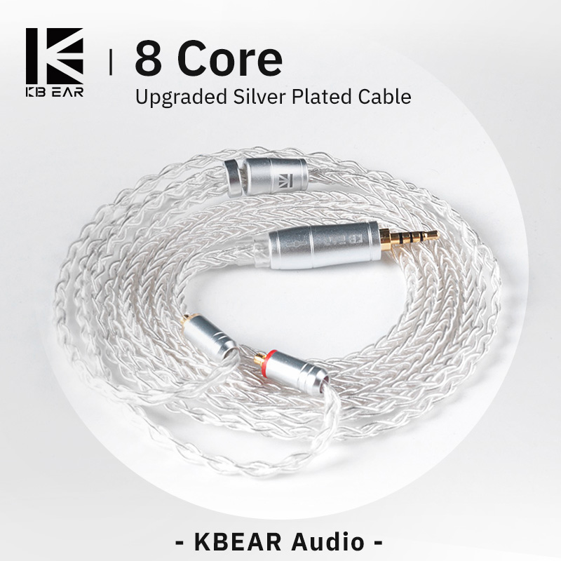Esports Gaming Earbuds - KBEAR-auriculares con Cable plateado mejorado, 8